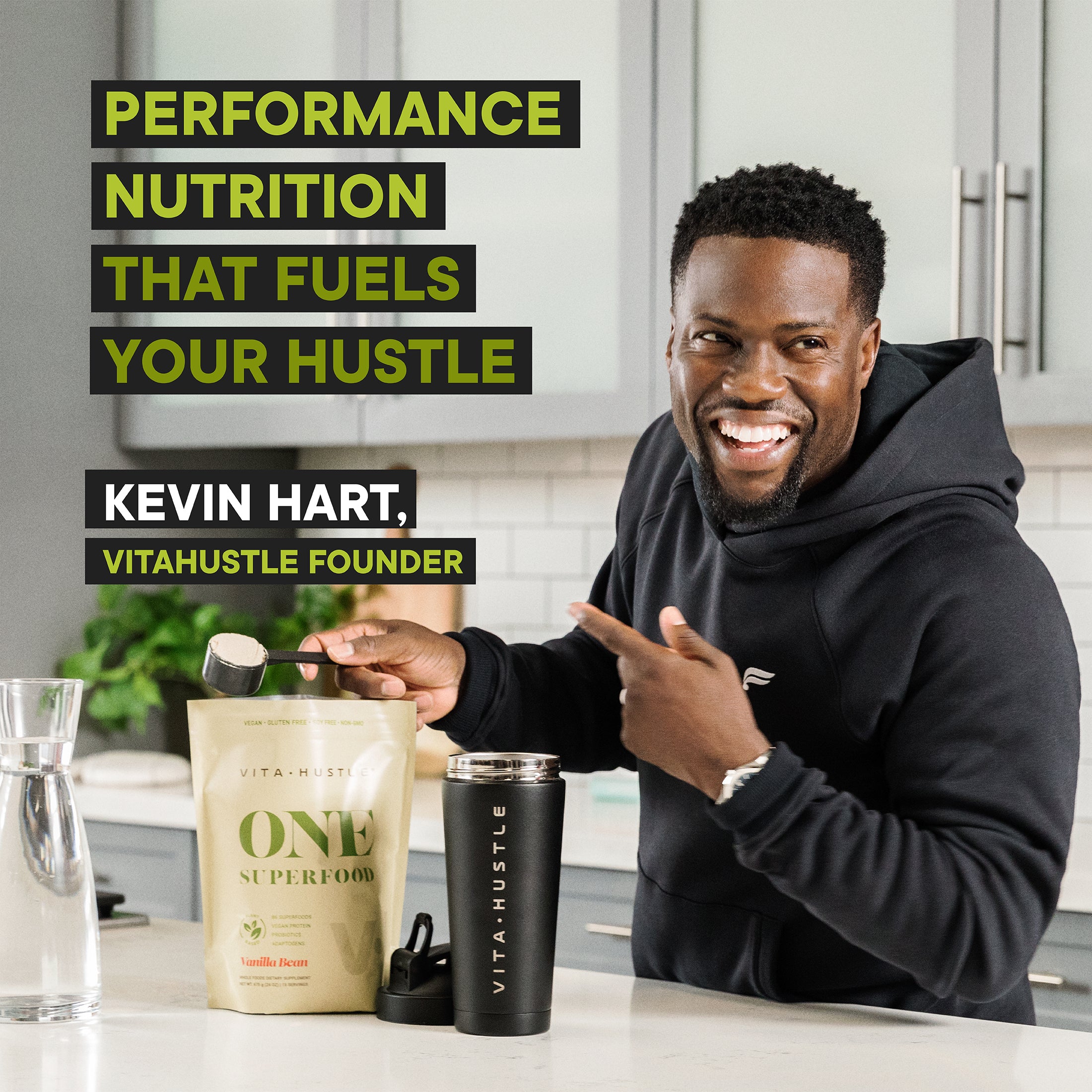 VitaHustle® ONE Superfood Protein | 15 SVG - VitaHustle.com - Kevin Hart