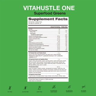 VitaHustle® ONE Superfood Greens Powder - Mixed Berry (25 Servings) - VitaHustle.com - Kevin Hart