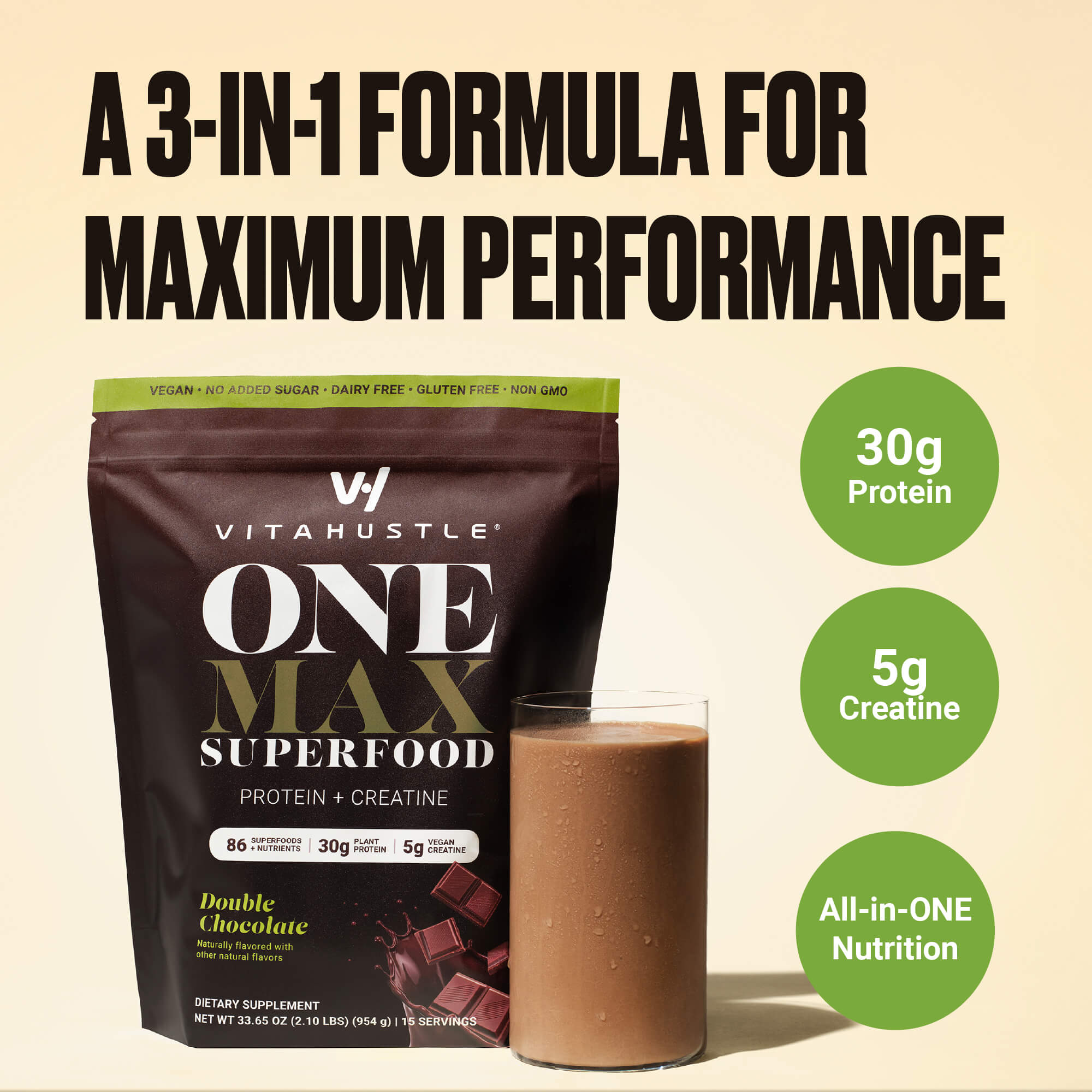 ONE MAX Superfood Protein + Creatine | VitaHustle by Kevin Hart