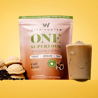 VitaHustle ONE Superfood Protein - Café Latte | 15 Servings